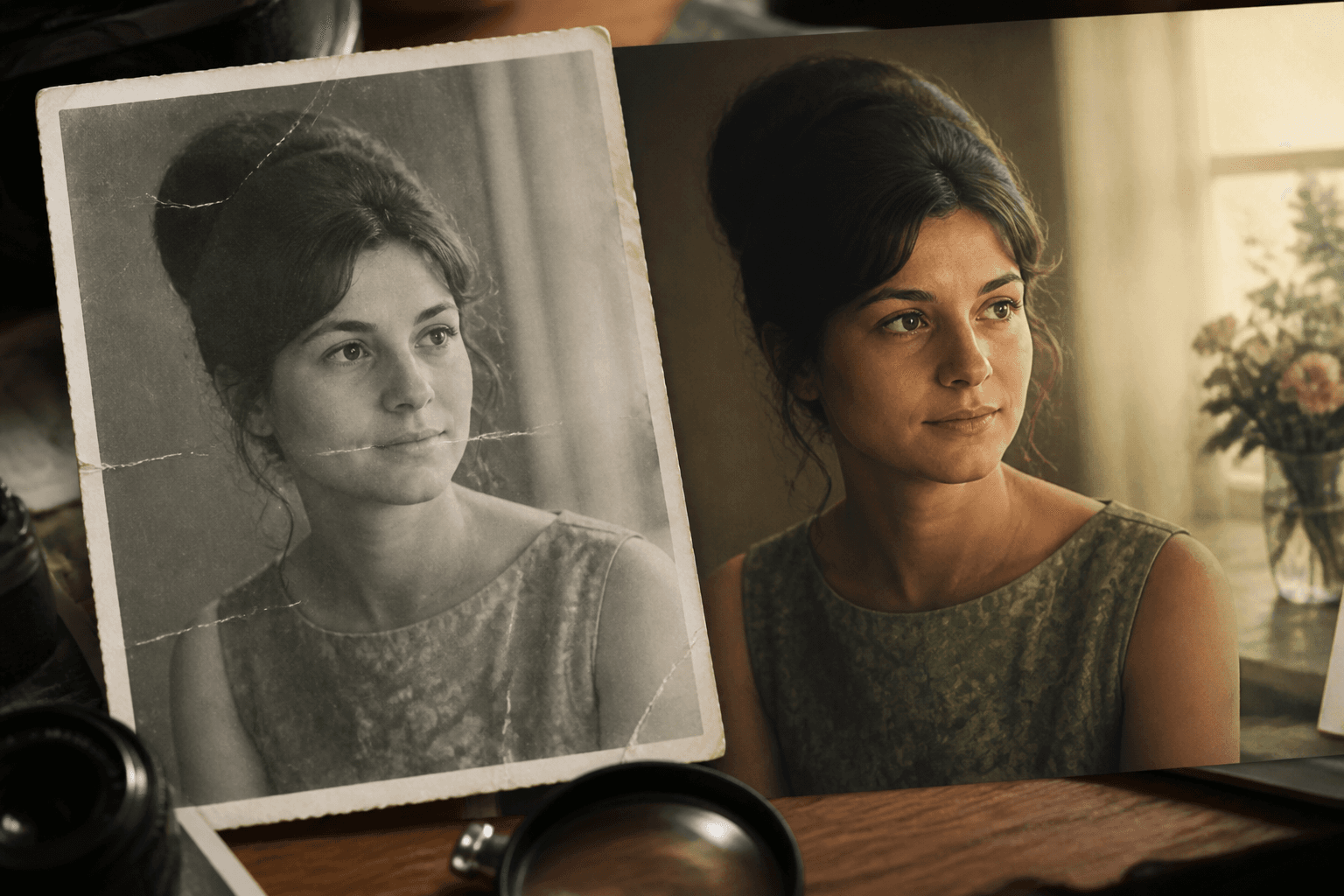 Original portrait restored into a production-ready color image
